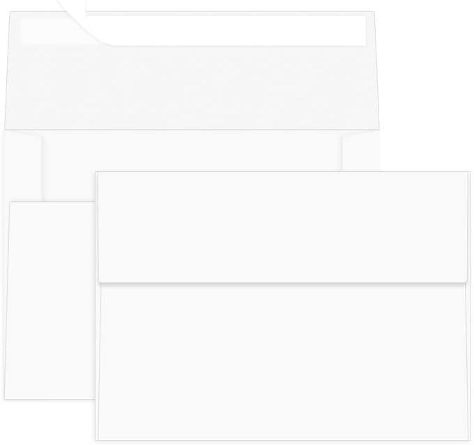 4x6 White Envelopes For Invitation, A6 envelope 4.75 x 6.5 inch, 4X6 Envelopes for A6 cards,Self Seal envelopes for weddings, greeting cards,baby shower,photos,birthday (50, White, A6)