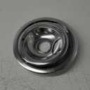 4 Pack Chrome Drip Pans, Compatible with Whirpool Kenmore Frigirate Stove Top Drip Bowls. Include 2 Pcs 6'' Range Replacement Drip Pans and 2 Pcs 8 '' Cooktop Drip Pans (Frigidaire, Silver)
