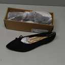 Women's Ballet Pointed Toe Flats Comfortable Dressy Casual with Bow Washable Knit Flat Shoes ( Size 8.5, Black)