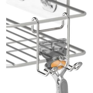 Linkidea Shower Caddy Shelf Hooks, Stainless Steel Hangers for Wall Mounted Shower Room Basket Attachment, Organize Loofah, Razor, Body Brush, Compatible with Gillette Fusion5 (Silver 4Pack)