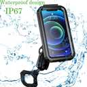 Hamdril UTV Phone Mount with Waterproof Protector, 360 Degree Adjustable Holder, Compatible with 1.5-2inch Roll Bar SXS/Polaris RZR 900 1000 XP/Can-am for 4.0"-6.3" Cell Phone