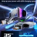 5 x SHEZI [Upgraded 2.0] 4-in-1 Short USB C Cable 60W 0.6FT Fast Charging [480Mbps Data Sync] Flat Nylon Braided Charger Cord Combo, USB A/C to C/L Multi Charge Cable for iPhone/iPad & Most Devices, Grey