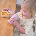 LITTEL RAWR Silicone Baby Sippy Cups for 6 months+, 3 Stages Training Cup Straw Cup for Infants Toddlers and Kid, Soft Straw and Handles Unbreakable Easy Grip 7oz/200ml (Purple)