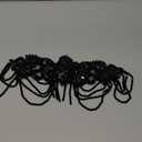 NBEADS Handmade Beaded Rhinestones Applique for Clothes, Black Crystal Beaded Applique Rhinestone Fringe Patch Trim for Sewing Crafts Wedding Party Decoration Bridal