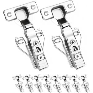 Cabinet Hinges Soft Close 10 Pack - Heavy Duty European Style Concealed Hinges Full Overlay 105 Degree for Frameless Kitchen Cabinets DIY