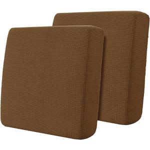 Hokway Stretch Couch Cushion Covers, 2 Piece Individual Sofa Cushion SlipcoversJacquard Sofa Seat Slipcover Set, Non-Slip Protector for Cushion (Coffee,Small-2PC)