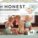 The Honest Company Clean Conscious Diapers for Sensitive Skin | Hypoallergenic, Fragrance Free | Spring '25 Limited Edition Prints | Club Box, Size 4 (22-37 lbs), 54 Count