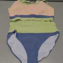 Herseas Womem 2 Piece High Waisted Bikini Sets Color Block Popular Swimsuits 2026 Summer Beach Swim Best Bathing Suits (Large)