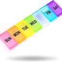 Extra Large Weekly Pill Organizer, 7 Day Pill Box, Travel Pill Case, Daily Pill Dispenser Holder Container for Medicines Vitamin Finish Oil (White)