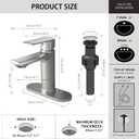 BELZ Brushed Nickel Bathroom Faucet, Modern Single Handle One Hole Bath Vanity Sink Faucet with Pop Up Drain and Deck Plate for 1 or 3 Holes