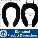 CHURCH 295CT Commercial Open Front Plastic Toilet Seat, Heavy Duty Industrial Seat without Lid, Secure Installation for Long Lasting Use, Made in USA, Elongated, Black