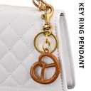 2 x KIYOMIL Keychain Bag Charm for Car,Cute Cookie Key Chains Accessories for Tide Bag(Silver)