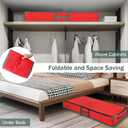 4 x Christmas Gift Wrapping Paper Organizer Storage Bags,Plastic Container for Holiday Supplies & Accessories, Gift Bag Organizer, Under Bed Wrapping Paper Storage (Red)