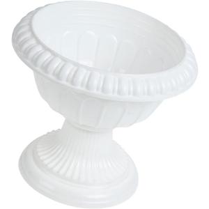 White Plastic Urn Planters with Stand - Elegant Outdoor Pots for Plants - for Garden Home Porch and Front Door Decor Versatile Urn Planters for Any Occasion