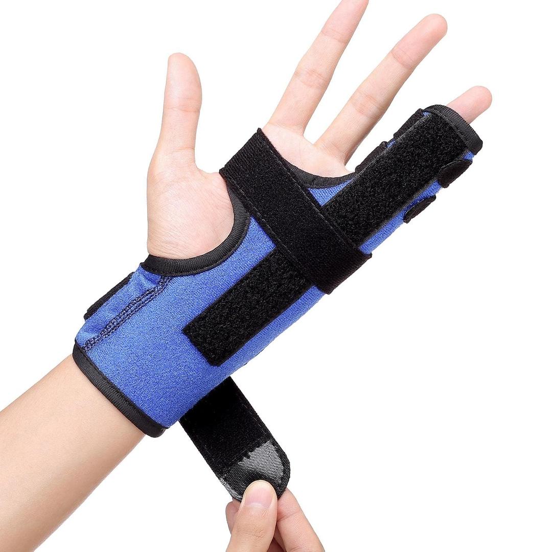 Boxer Fracture Splint, Pinky Finger Splint, Adjustable Two Finger Brace for 4th or 5th Finger, Metacarpal Splint Hand Brace for Arthritis Fracture Broken Mallet Dislocated Trigger Finger(XS)