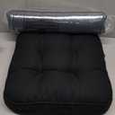 baibu Set of 2 Dining Chair Cushions, Dual-Layer Patent Design Memory Foam Kitchen Chair Cushions, Non-Slip Seat Pads with Ties, 16.5 x 16.5 x 3.5in, 2 Pack, Pure Black