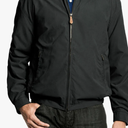 London Fog Mens Auburn Zip Front Golf Cotton Lightweight Jacket Dark Grey Large,  Iron 