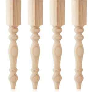 4 Pcs Wooden Farmhouse Table Legs, 29"x3.5'', Round