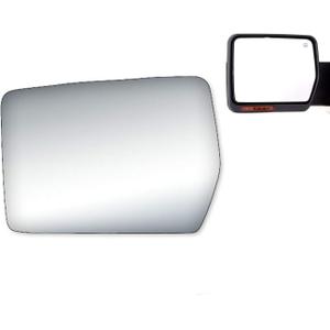 WLLW Side Mirror Replacement Glass fit for 2004 2005 2006 2007 2008 Ford F150 Flat LH Left Driver Side Including Adhesive, Non Towing Mirror Glass Non Heated (Driver Side 10 11/16 inches)