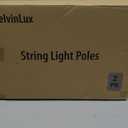 String Lights Poles Outdoor 10.3FT, 2 Pack 2 in 1 Upgraded Metal Light Poles for Hanging String Lights, Outside Lighting Stand with Hooks for Wedding, Parties, Deck, Garden, Fence Decor