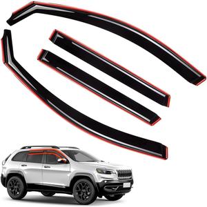 In-Channel Rain Guards for Jeep Cherokee 2014-2023 | Window Deflectors, Vent Window Visors, Wind Guards, Car Window Protector 4PCS