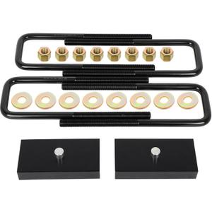 ECCPP 1" Rear Leveling Kit 1994-2002 for Dodge for Ram 2500 for Ram 3500 4WD - High-Strength Steel Lift Blocks + Forged Steel Flat-Top U-Bolts Suspension Lift Kit 9/16th Pin