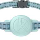 Tile Sticker Holder Cat Tracking Collar (2024) - Breakaway, Reflective Kitten Collar with Bell and Holding Case for Tile by Life360 (Blue)