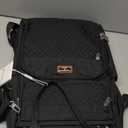 BabbleRoo Diaper Bag Backpack, Multifunction Nappy Changing Bag with Changing Pad, Stroller Straps & Pacifier Case, Unisex Stylish Travel Back Pack for Moms & Dads - Black