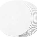 FunWheat Round Braided Placemats Set of 8 Place Mats for Dining Table Woven Washable Non-Slip Table Mats 15 Inch(Cream White,8pcs)