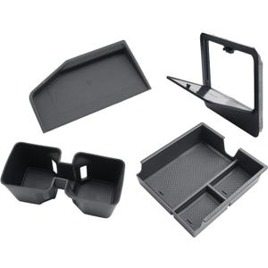 CDEFG 4Pcs for 2024 2025 2026 Lexus GX 550 Center Console Organizer 2024-2026 GX550 Accessories Middle Console & Armrest Hidden Storage Box & Cup Holder & Wireless Charging Mat(Not for Cool Box)