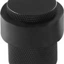 1-1/2 Inch Length 1-3/5 Height Cylindrical Floor Mount Door Stopper Heavy Duty Door Holder Brass Floor Mounted Hardware Quite Doorstop Keep Door Open, 1 Pack, Matt Black