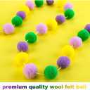 3 Pcs 19.8 Feet Mardi Gras Decorations Mardi Gras Pom Pom Balls Garland Carnival Purple Green Yellow Wool Felt Ball Banner Hanging Wall Decorations for Holiday Carnival Party Supplies Home Decor