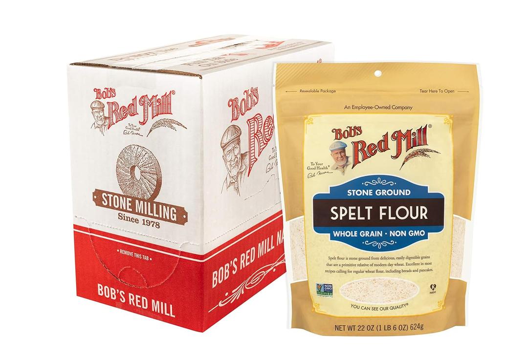 Bob's Red Mill Spelt Flour, 22oz (Pack of 4) - Whole Grain, Vegan, Kosher BBD: 04/27/27
