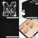 Uygafly Travel Jewelry Case - Personalized Jewelry Box for Women,Small Jewelry Organizer Cute Jewelry Organizers and Storage Aesthetic,Travel Essentials Birthday Gifts for Girls Women | Black,P