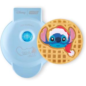 Disney Dash Stitch Santa Mini Waffle Maker - Holiday Waffle Maker - Simple Setup & Quick Cleanup - Convenient & Compact for Easy Storage