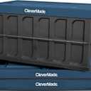 CleverMade Collapsible Storage Bins with Lids (62L, 3 Pack) Heavy Duty Foldable Plastic Storage Crates for Garage, Closet & Trunk Organization - Ocean