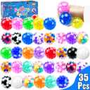 35PCS Stress Balls, Squishy Squeeze Balls Bulk, Sensory Balls, ADHD Stress Relief for Adults , Classroom Prizes, Party Favors, Birthday Gift, Goodie Bag Stuffers