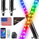 Ehaho 2PCS 4FT Whip Lights w/Spring Base, RGB Chasing, APP & Remote Control
IP67 LED Whip Lights for Side by Side with 366+ Light Modes, Music Sync, Brake/Turn/Reverse, Switch for UTV ATV RZR SXS