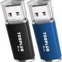2Pack 8GB USB 2.0 Flash Drive 8GB Thumb Drive Memory Stick Jump Drive (Black/Blue)