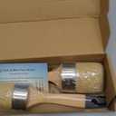 Mister Rui Chalk Wax Paint Brush 3 pcs, Large Wax Brush, Brushes for Furniture, Acrylic Paint, Milk Paint, Natural Bristles, 1 Small Round Brush and 2 Large Oval Brushes