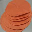 SHACOS Round Braided Placemats Set of 6 Washable Cotton Polyester Round Placemats for Kitchen Table 15 inch Round Table Mats (Coral, 6)