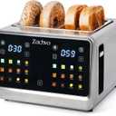 4 Slice Smart Toaster with Touchscreen, 1.5" Extra Wide Slots for Bagels & Thick Bread, Dual Independent Controls, 6 Bread Settings, Defrost, Reheat, Easy Clean, Stainless Steel, for Family Breakfast