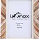 Handmade Picture Photo Frame Chevron Herringbone Art Inspired Vintage Table-Top/Wall Décor Boho Frames (4x6 Inches, Brown, White)