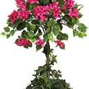 Nearly Natural 34in. Artificial Bougainvillea Topiary with Wood Box