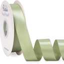 Ribbli Dusty Sage Satin Ribbon Double Faced Satin 1 inch x Continuous 50 Yards-Sage Ribbon for Gift Wrapping Crafts Wedding Decoration Bows Bouquet Floral Arrangement