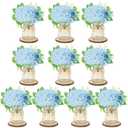 Set 6 Mason Jar Table Centerpiece - Wedding Centerpieces for Tables, Mason Jar Flower Centerpiece Vases Decor- Boho Farmhouse Rustic for Engagement, Bridal Shower, Wedding, Versatile Decor (Blue)