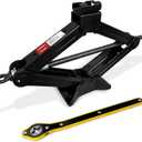 2 Ton/4400 LBS Scissor Jack | 2 PCS Car Jack Tire Changing Kit, Portable Tyre Changer Set Includes Black Scissor Jack, Ratchet Wrench