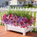 Artificial Flowers,14 Bundles UV Resistant Fake Flowers Daisy with Greenery Plants Wheat grass,Faux Outdoor Flowers for Spring Summer Decoration, Outdoor Faux Plants Home Window Porch Patio Yard