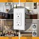 3 Pack GFCI Outlets 15 Amp, Tamper Resistant (TR), Ultra Slim GFI Receptacles with LED Indicator, Ground Fault Circuit Interrupter, Decor Wallplate Included, ETL Listed, White