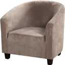 MIFXIN Tub Chair Slipcover Velvet High Stretch Club Chair Cover Spandex Elastic Armchair Couch Cover Sofa Furniture Protector for Living Room Hotel Bar Counter (Camel)